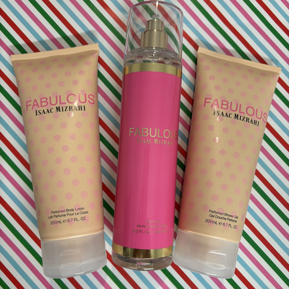 Isaac Mizrahi Fabulous Pink and Gold Body Care Trio